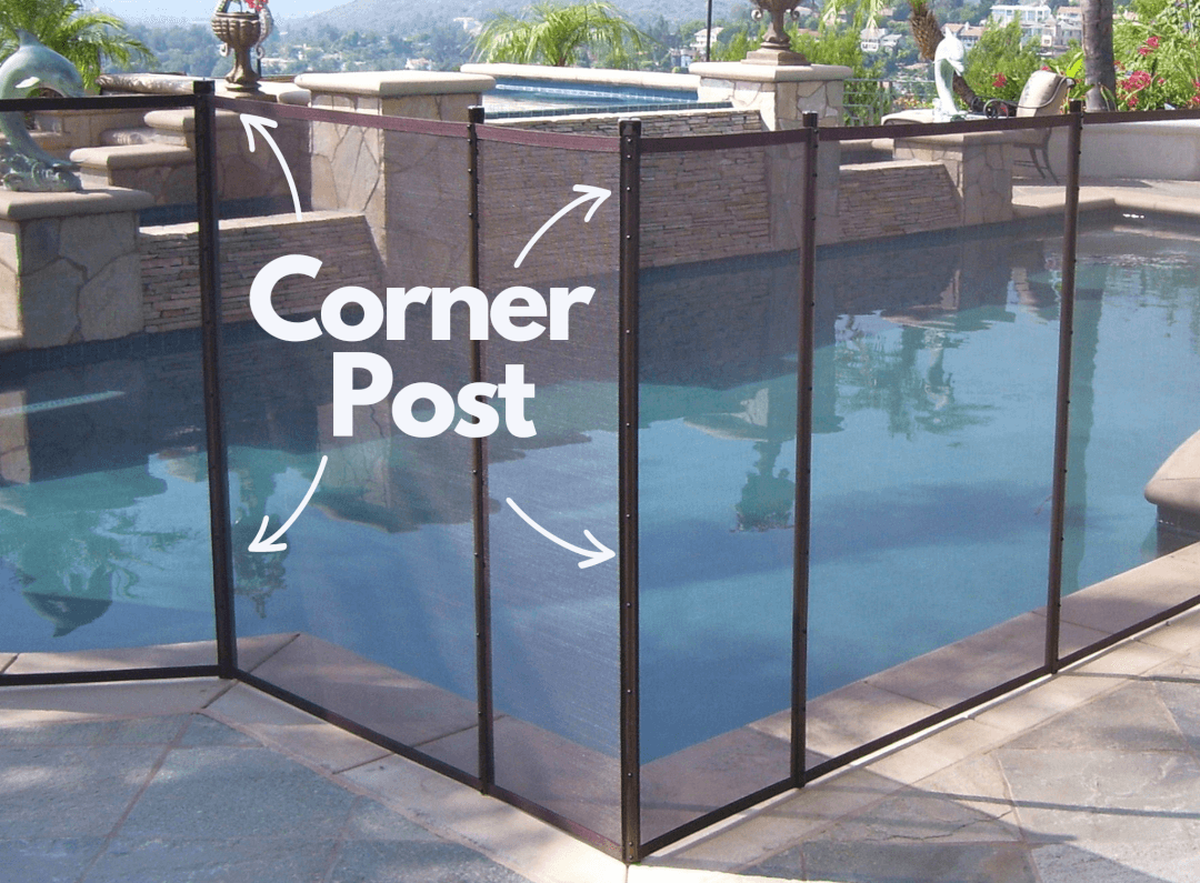 Pool Fence Corner Post Pool Fence Corner Post providing clean turns