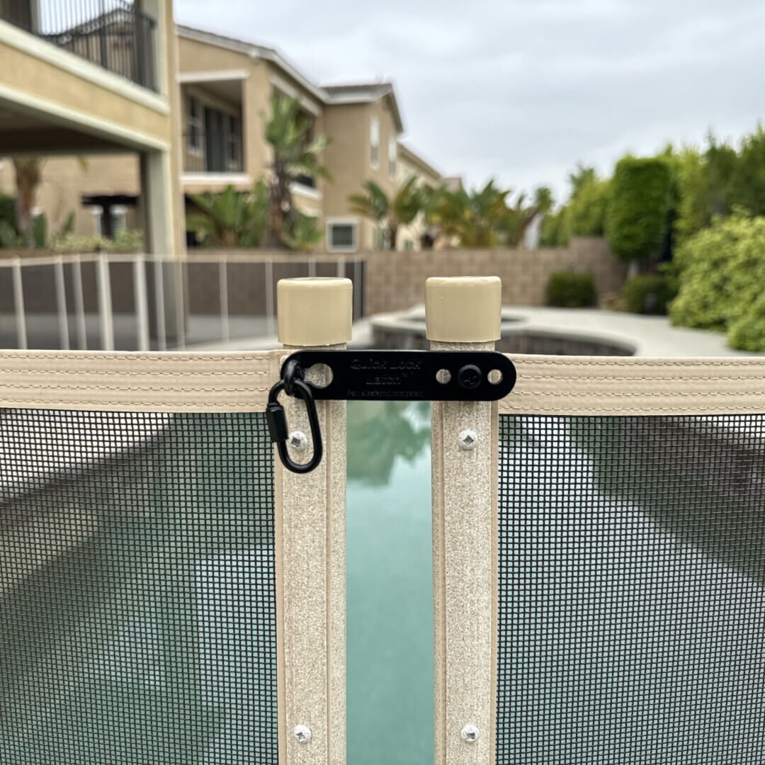 Quick Lock Latch Kit installed on Tan_Brown fence Quick Lock Latch Kit installed on Tan_Brown fence