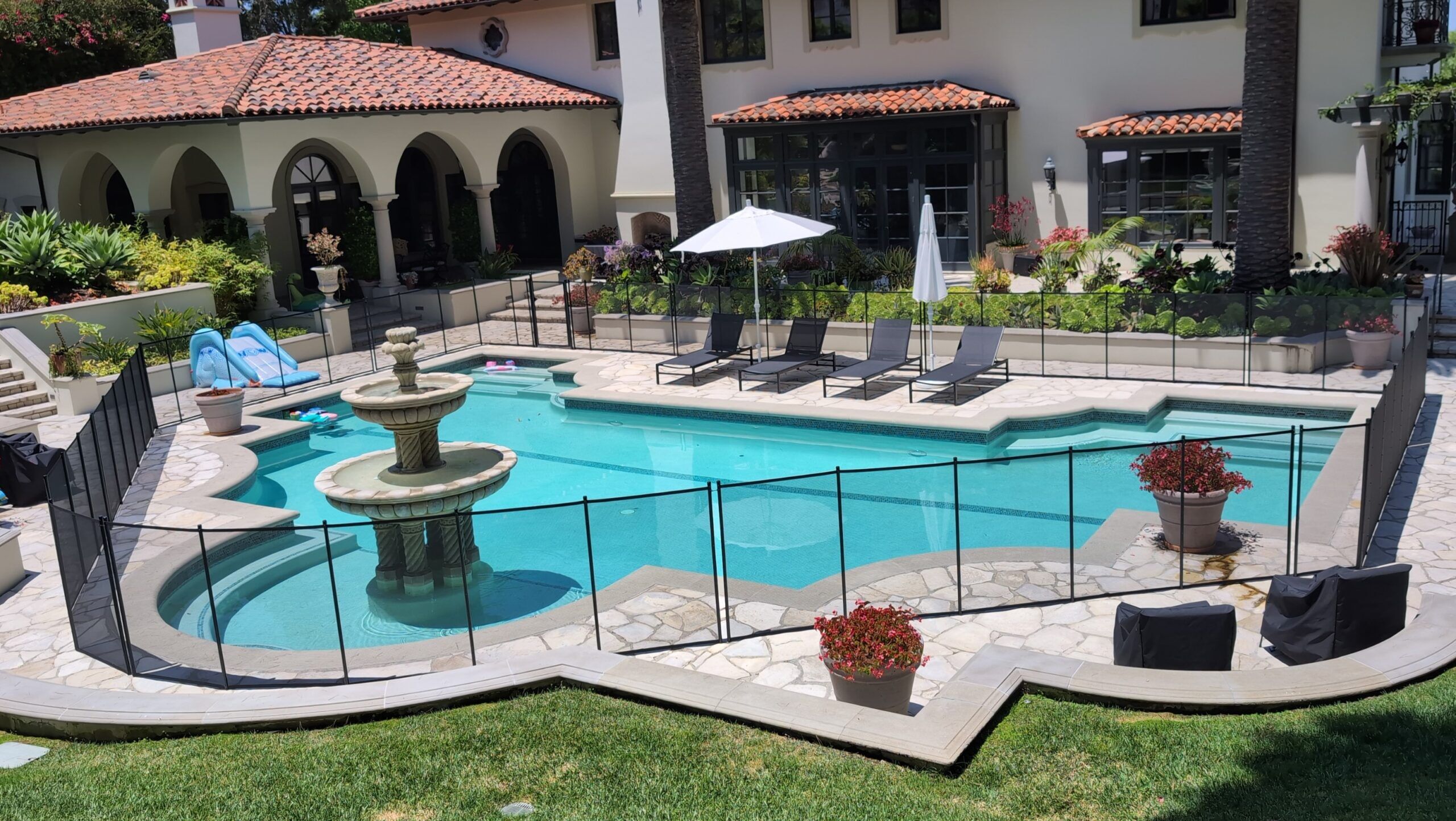 Pool Fence Installed around Pool Pool Fence Installed around Pool