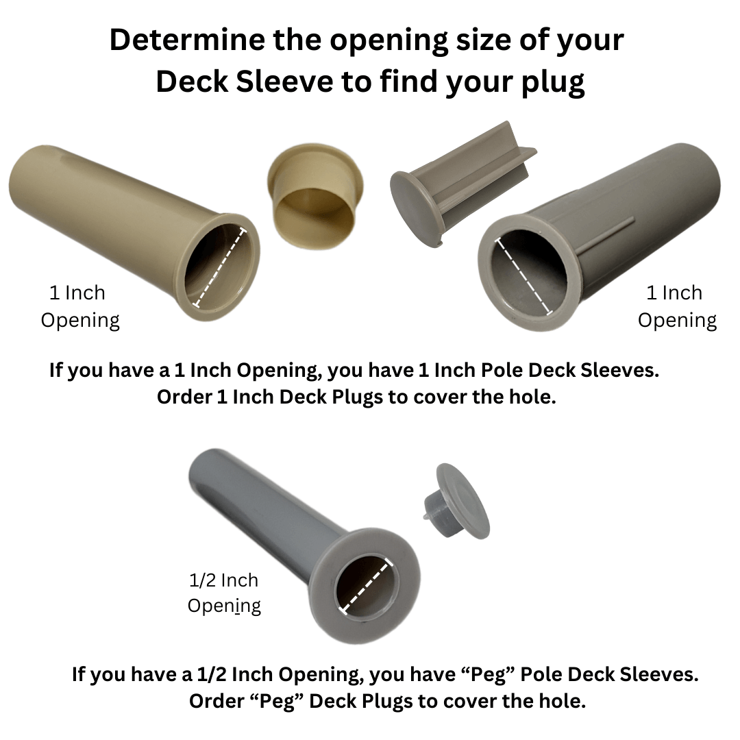 Deck Sleeve and Plug Opening Sizes Deck Sleeve and Plug Opening Sizes