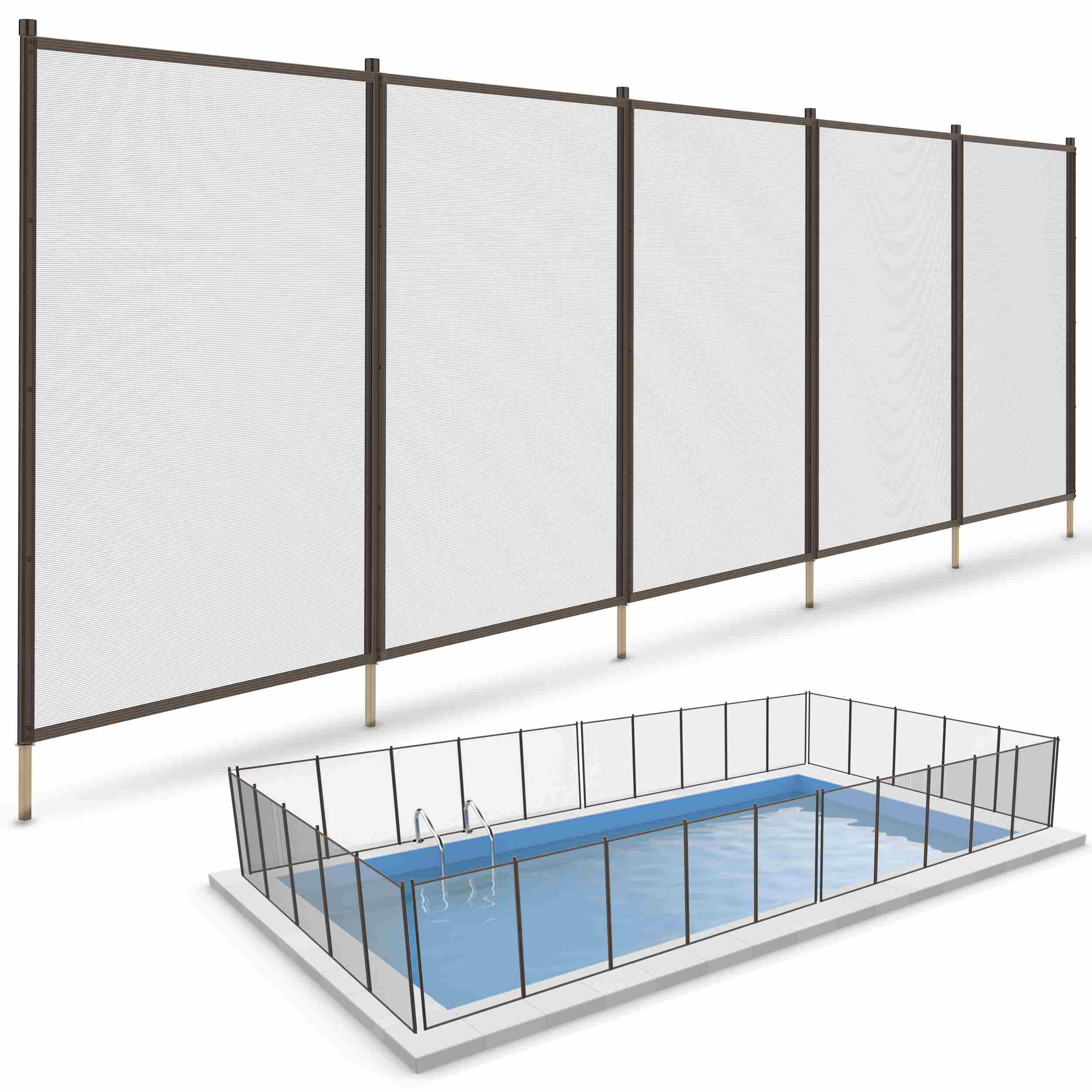 Hampton Brown Peg -Main-Image-Hampton 4ft Hampton Brown Peg Pool Fence