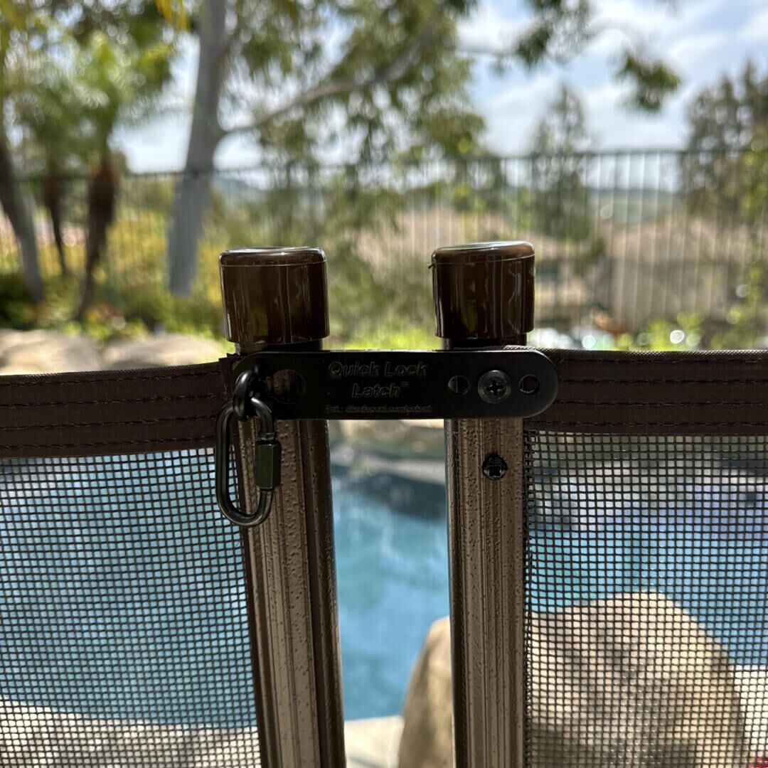 Quick Lock Latch Kit installed on Brown fence Quick Lock Latch Kit installed on Brown fence
