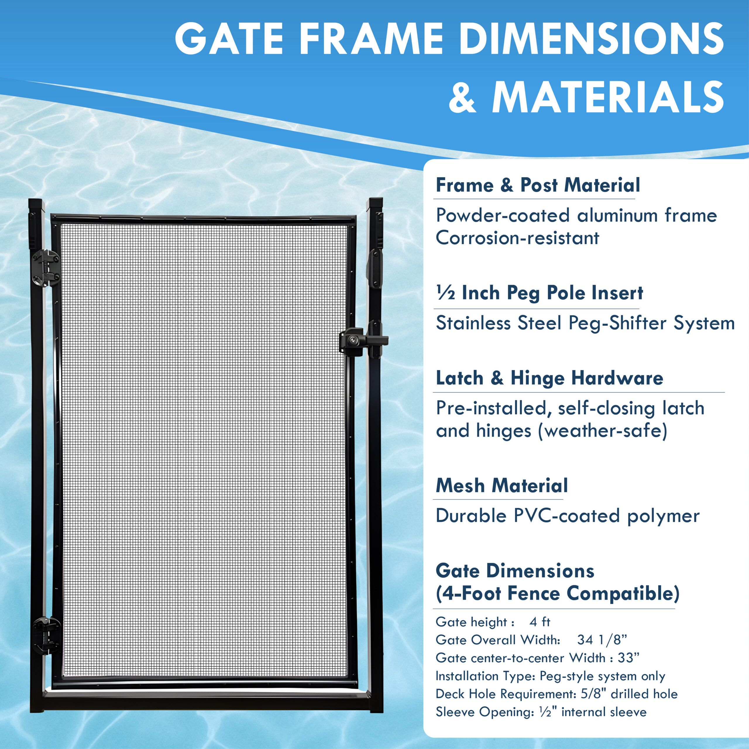 All Safe Pool Fence Door Gate Kit - 4-Foot Black Self-Closing Pool Gate -10 All Safe Pool Fence Door Gate Kit - 4-Foot Black Self-Closing Pool Gate