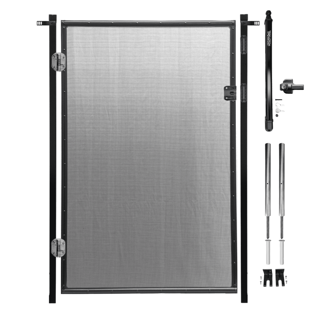 Rectangular Gate Kit for E Commerce Rectangular Post Gate Kit in Combo E Black Peg for Pool Fence Installations