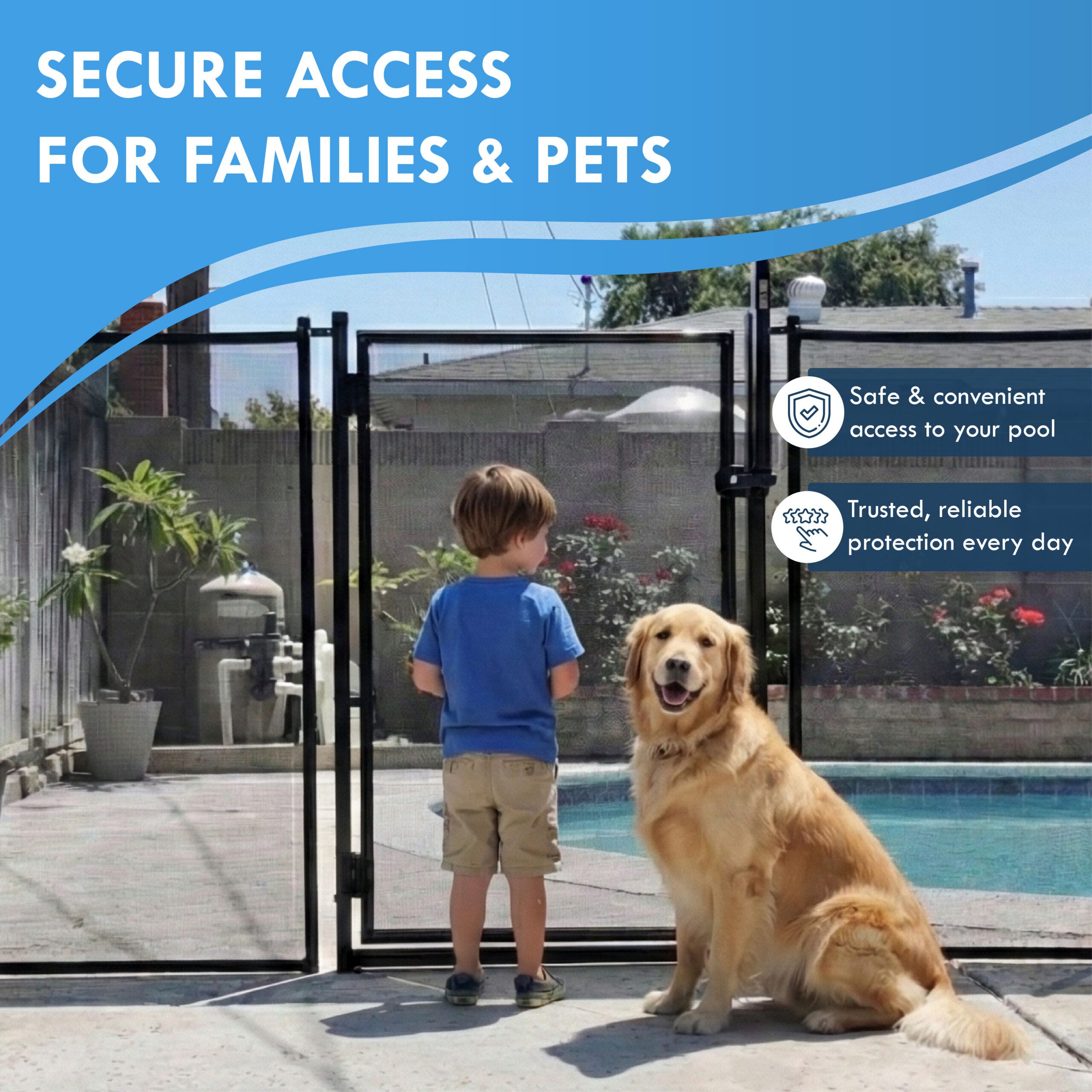 All Safe Pool Fence Door Gate Kit - 4-Foot Black Self-Closing Pool Gate -09 All Safe Pool Fence Door Gate Kit - 4-Foot Black Self-Closing Pool Gate