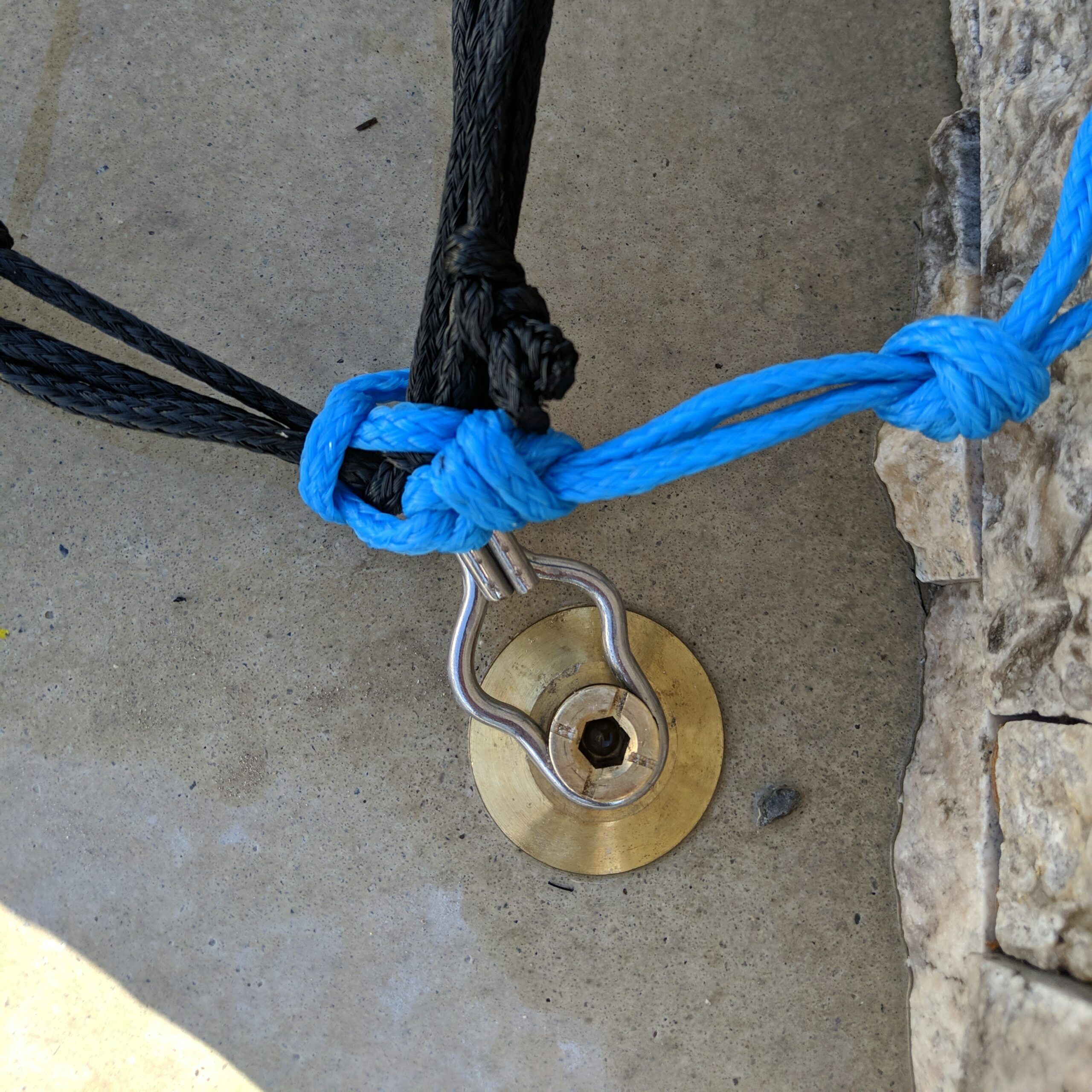 Pear Loop Clip attached to Threaded Brass Anchor (2) Pear Loop Clip attached to Threaded Brass Anchor