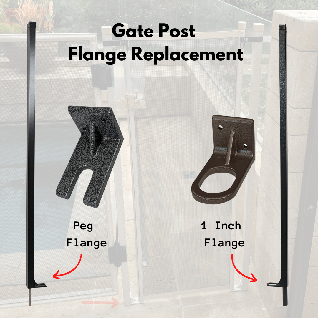 Gate Post Flange Replacement Gate Post Flange Replacement showing 1 Inch & Peg Pole options