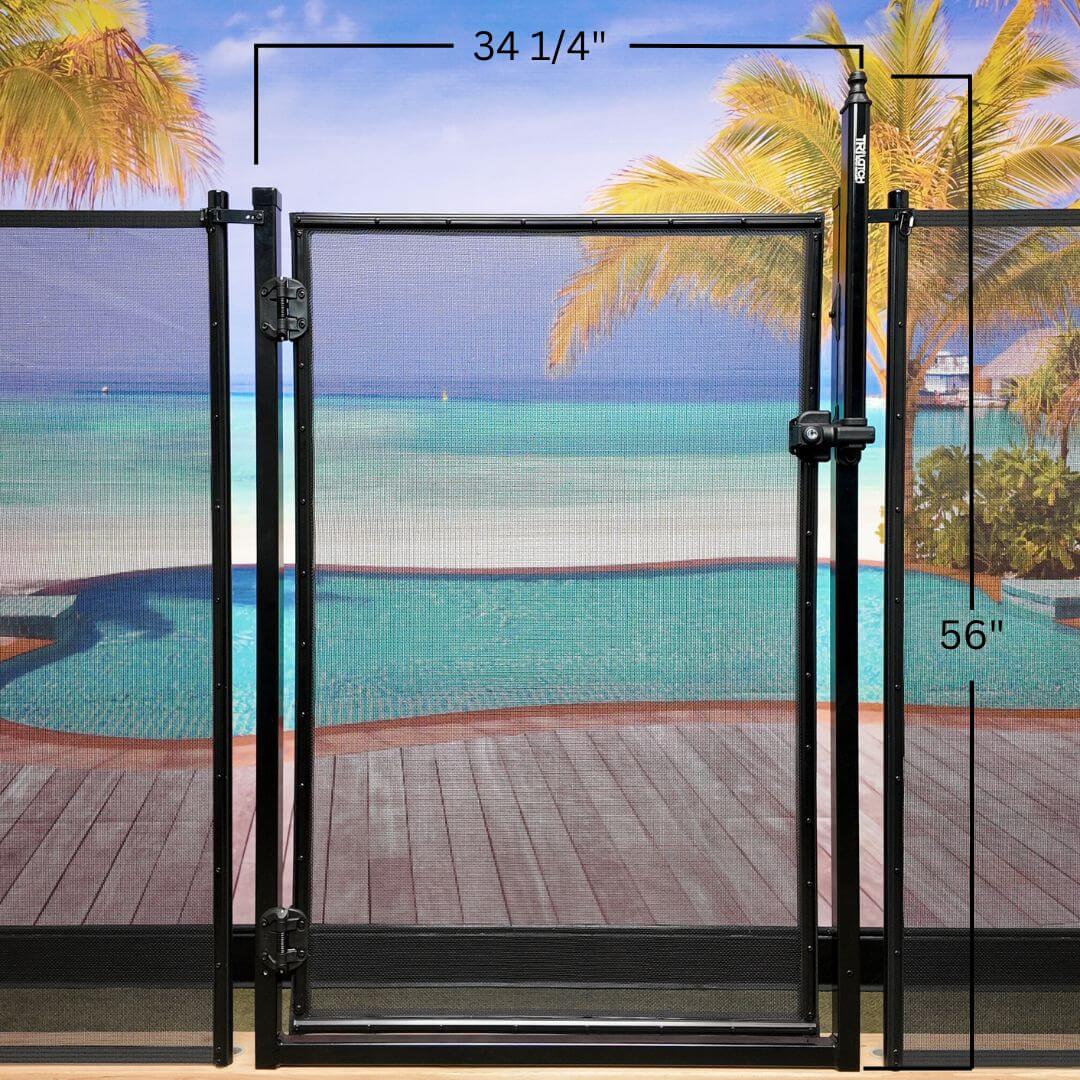 U-Safe Gate with Measurements U-Safe Gate with Measurements attached to fence